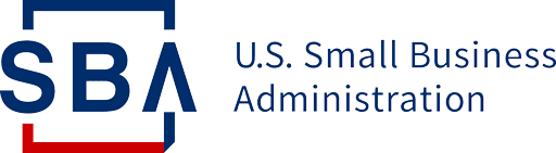 U.S. Small Business Administration logo with the letters "SBA" and the agency name written to the right.
